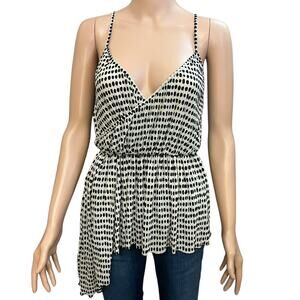Zara Asymmetrical Hem Tunic Top Small Peplum Polka Dot Surplice Faux Wrap Y2K